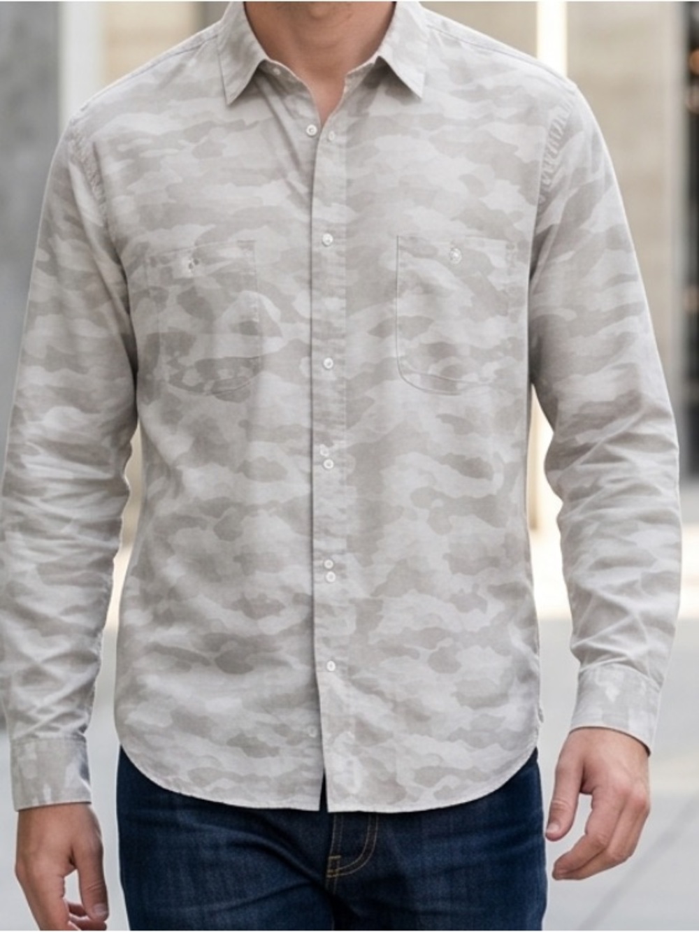 NWOT Long Sleeve Button Up Holiday Linen /Cotton Dress Shirt